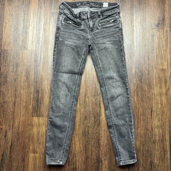 Free People Denim - Free People We The Free Black Denim Jeans Zipper Accents Women's Size 25